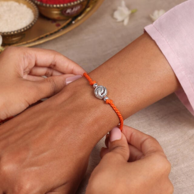 Eternal Knot Silver Rakhi,,hi-res image number null