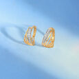 Luminous Arc Diamond Hoop Earrings,,hi-res view 1