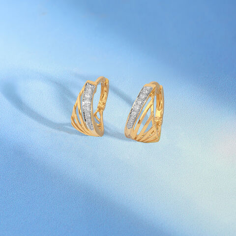 Luminous Arc Diamond Hoop Earrings