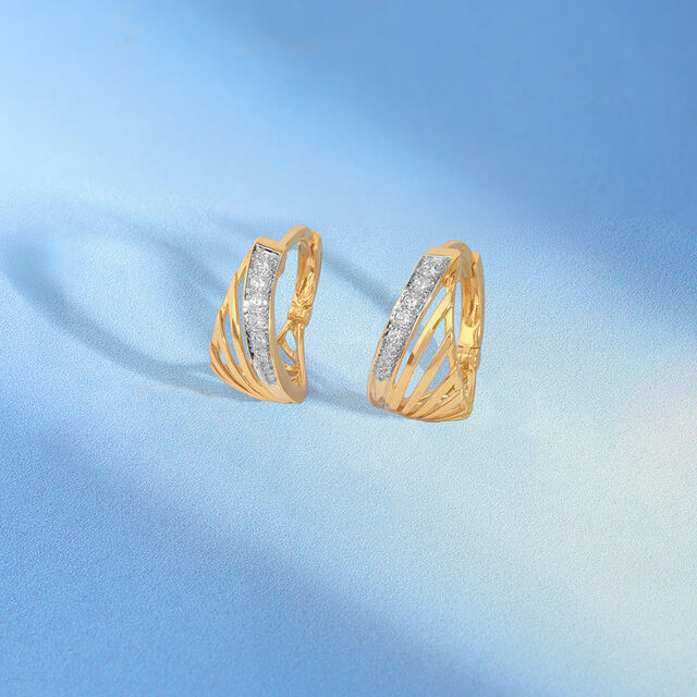 Luminous Arc Diamond Hoop Earrings,,hi-res image number null