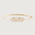 Intertwined Bonds Gold & Diamond Bangle,,hi-res view 3