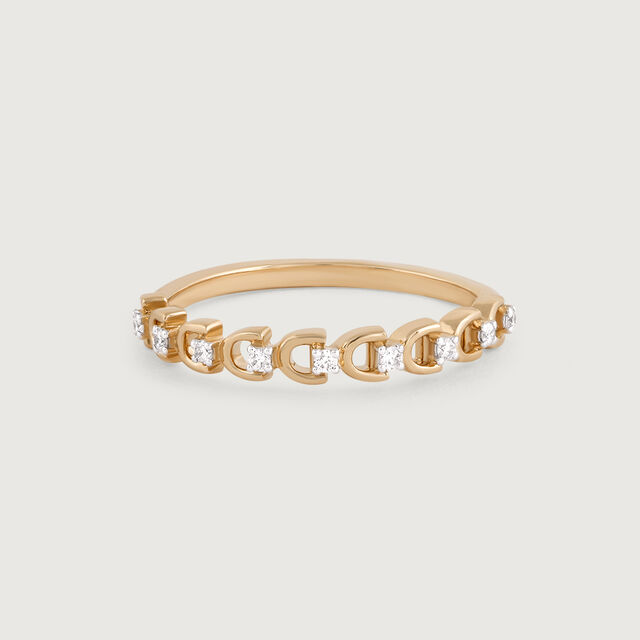 Shimmering Loop Gold & Diamond Ring,,hi-res image number null