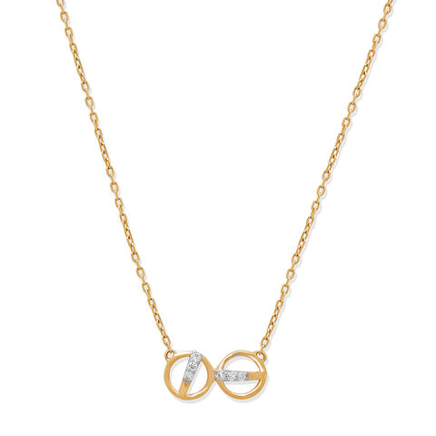 14KT Yellow Gold Delicate Radians Diamond Necklace