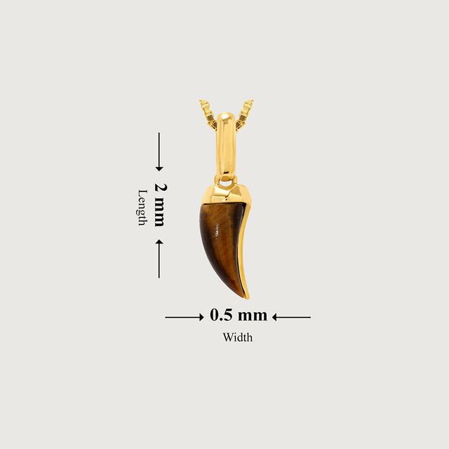 Wild Elegance Tiger Eye 18KT Tusk Pendant,,hi-res image number null
