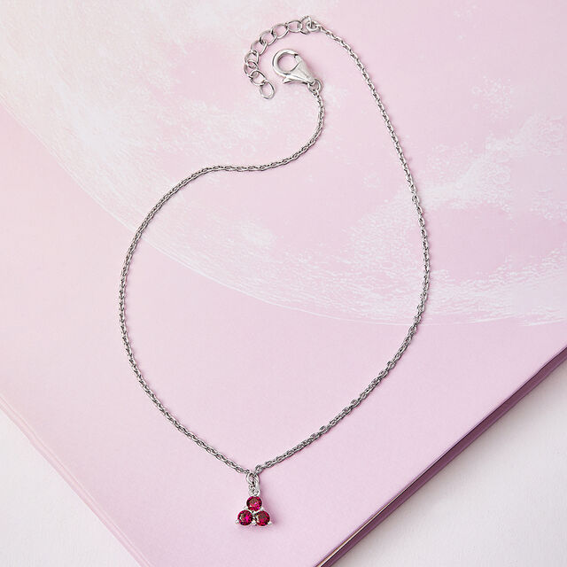 Minimalist Glow Silver Anklet,,hi-res image number null