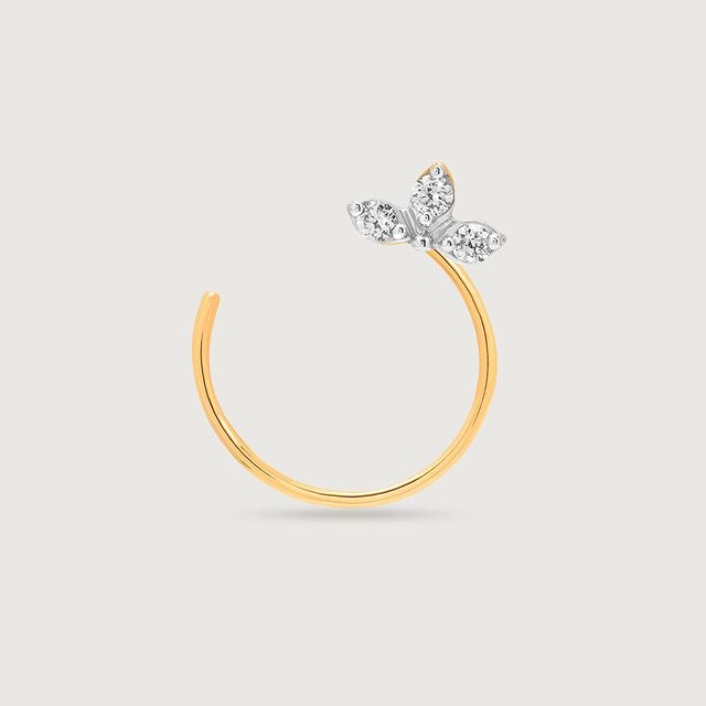 14KT Yellow Gold Diamond Nose Pin,,hi-res image number null