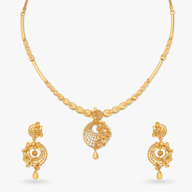 Tanishq Kitty Set Gold Design Gold Pendant Set Design Tanishq Gold
