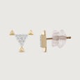 Glitzy Sequin Gold & Diamond Stud Earrings,,hi-res view 4