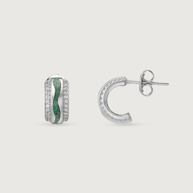 Sway Stunner Silver Hoop Earrings,,hi-res image number null