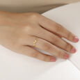 Letter V 14KT Yellow Gold Initial Ring,,hi-res view 2
