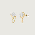 Fluid Frame Diamond Stud Earrings,,hi-res view 3
