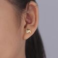 Lucky Fish Gold Stud Earrings,,hi-res view 2