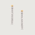 Sleek Edgy Gold & Diamond Hoop Earrings,,hi-res view 3