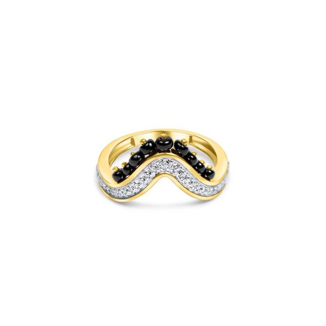 14KT Yellow Gold Traditional Vanki Mangalsutra Ring,,hi-res image number null