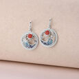 Mother of Pearl Sunny Silver Hoop Earrings,,hi-res view 1