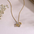 Luxe Floral Gold & Diamond Necklace,,hi-res view 1