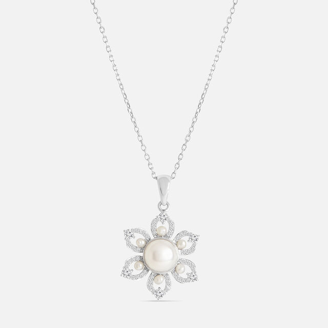 Flawless Pearl Silver Pendant & Chain,,hi-res image number null