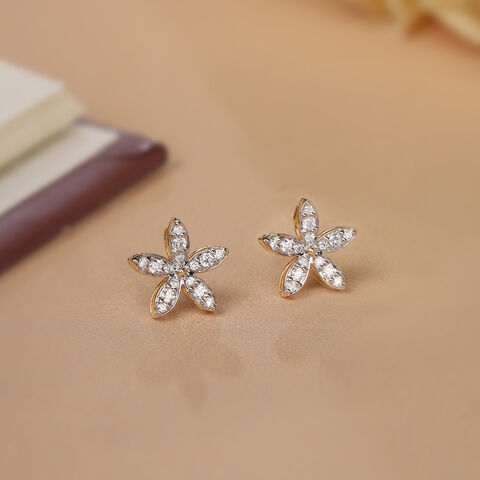 Starlight Sparkle 14KT Gold & Diamond Stud Earrings