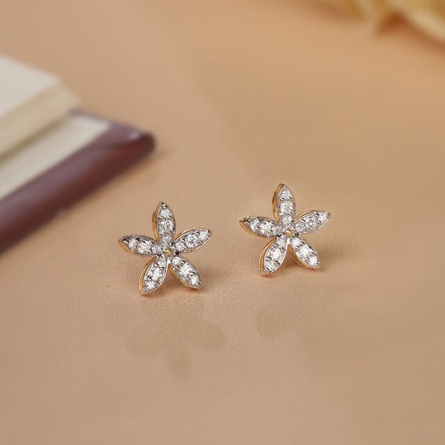 Starlight Sparkle 14KT Gold & Diamond Stud Earrings,,hi-res image number null