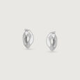 Sculpted Flow Silver Hoop Earrings,,hi-res view 3