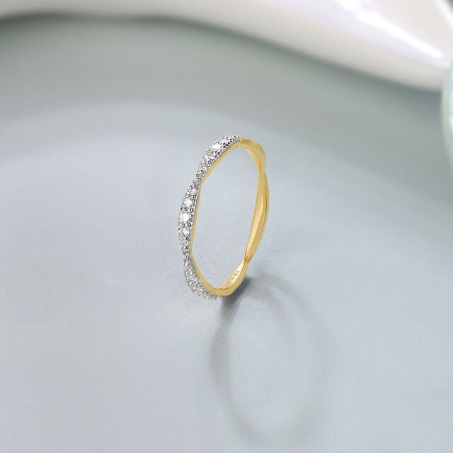 Radiant Wave 14KT Gold & Diamond Ring,,hi-res image number null