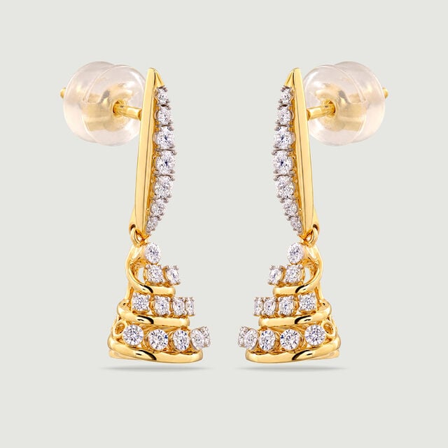 Radiant Layered Diamond Jhumka,,hi-res image number null
