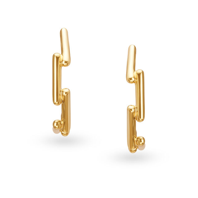 14KT Yellow Gold Stud Earrings,,hi-res view 1