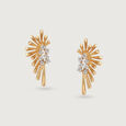 Radiant Sunburst 14KT Gold & Diamond Stud Earrings,,hi-res view 3