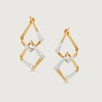 Geometric Glam Gold & Diamond Hoop Earrings,,hi-res view 3