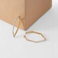 Hexa Bold Gold & Diamond Hoop Earrings,,hi-res view 1