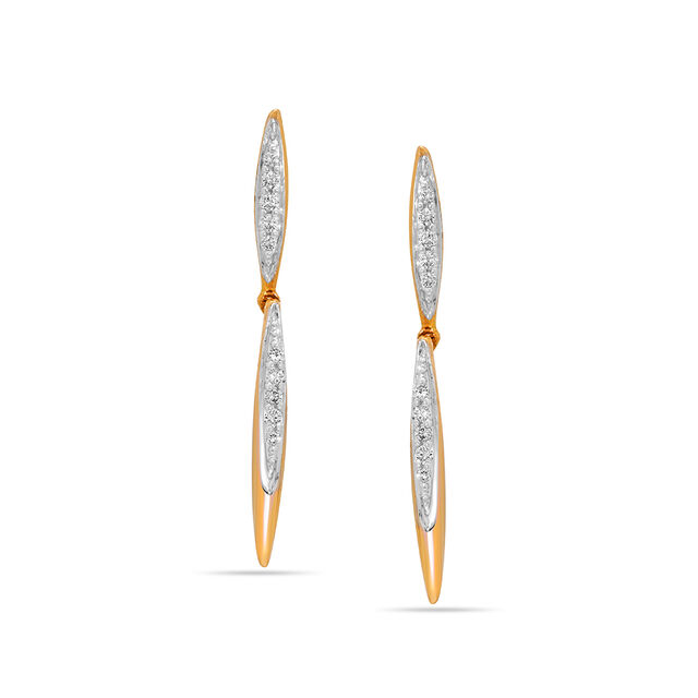 14KT Yellow Gold Summer Shade Diamond Drop Earrings,,hi-res image number null