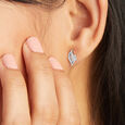 Botanical Chic Silver Stud Earrings,,hi-res view 2