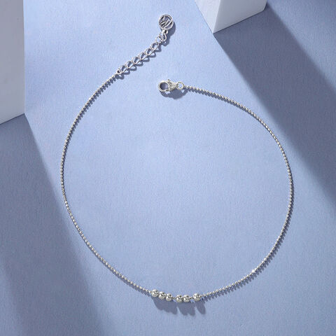 Minimal Gleam Silver Anklet