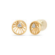 14KT Yellow Gold Chakra Inspired Diamond Stud Earrings,,hi-res view 2