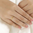 Letter M 14KT Yellow Gold Initial Ring,,hi-res view 2