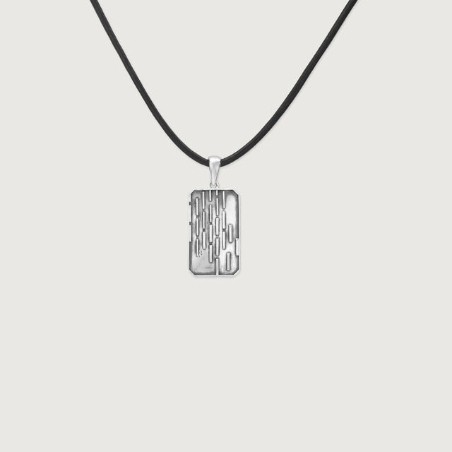 Textured Bar Silver Pendant,,hi-res image number null