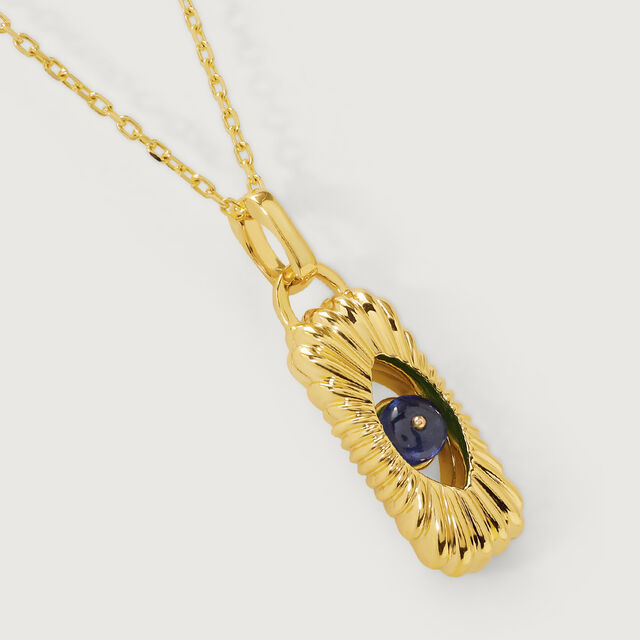 Radiant Elegance 18KT Chain Blue Sapphire Pendant with chain,,hi-res view 5