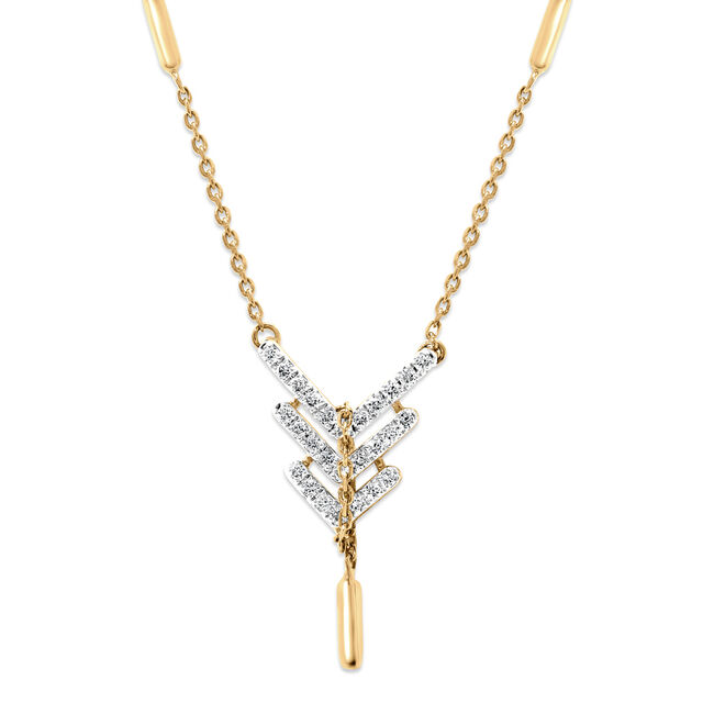 14KT Yellow Gold Trio Diamond Necklace,,hi-res view 2