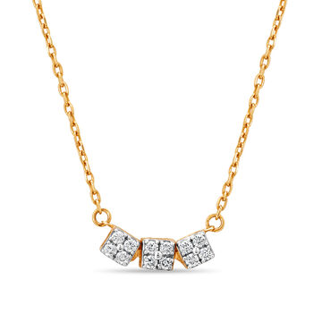 14 KT Yellow Gold Flowing Serenity Diamond Necklace