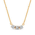 14 KT Yellow Gold Flowing Serenity Diamond Necklace,,hi-res view 1