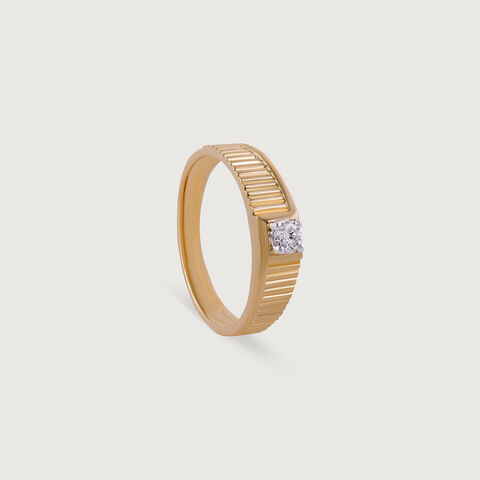 Grid Vibe Gold & Diamond Ring for Men