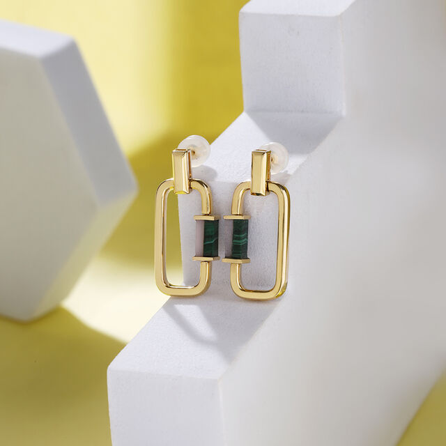Dynamic Switch Malachite to Opal 18 KT Drop Earring,,hi-res image number null