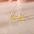 Light Buzz Diamond Stud Earrings,,hi-res view 1