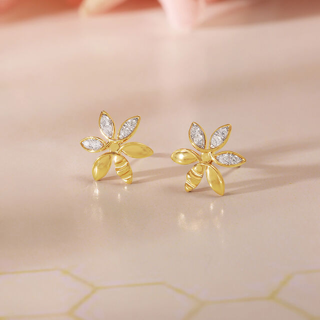 Light Buzz Diamond Stud Earrings,,hi-res image number null