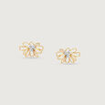 Doodle Flower Diamond Stud Earrings,,hi-res view 3