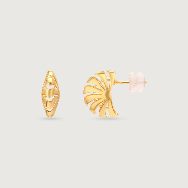 Sculptural Radiant Gold Stud Earrings,,hi-res image number null
