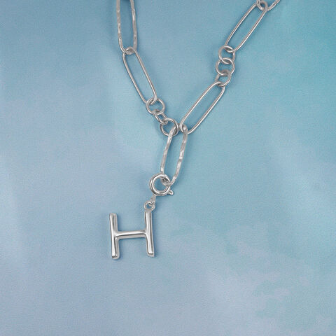 Modern Initial H Silver Charm