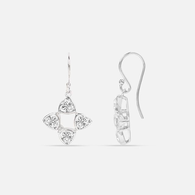 Sparkly Sleek Silver Hoop Earrings,,hi-res image number null