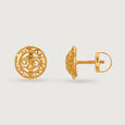 Saura Sketches 22KT Gold Stud Earrings,,hi-res view 4