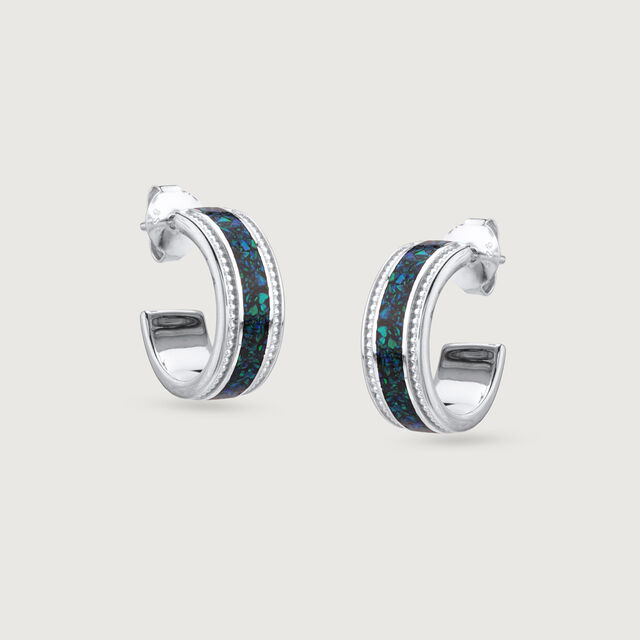 Ethereal Shine Silver Hoop Earrings,,hi-res image number null